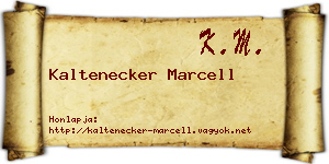 Kaltenecker Marcell névjegykártya